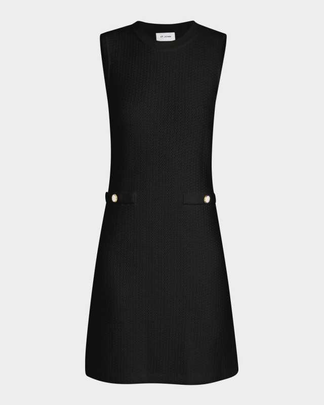 Textured Stretch Knit Sleeveless Dress